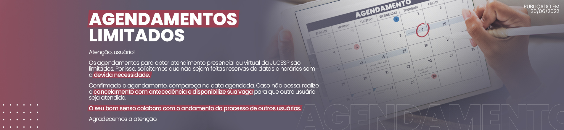 Agendamento e Cancelamento